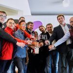 Brindis-David Palacios presidente del CRDO Navarra con miembros de AB Navarra